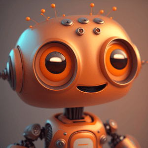 Cute Robot in Bitcoin Colors