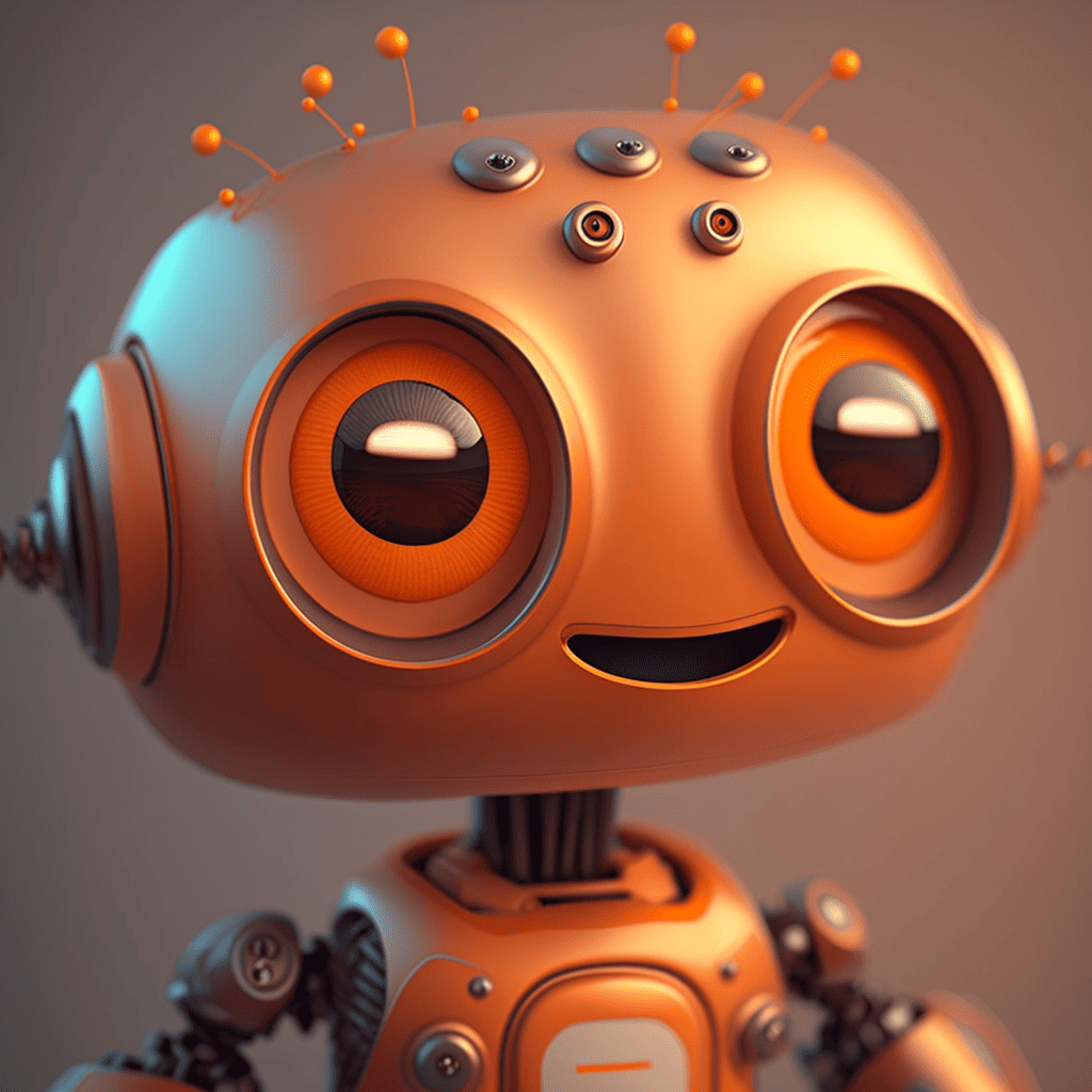 Cute Robot in Bitcoin Colors